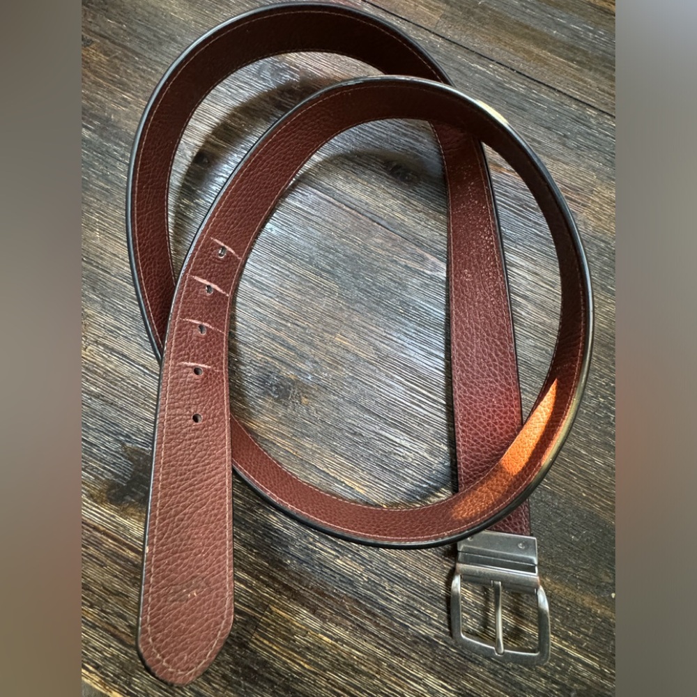 Reversible Polo Ralph Lauren belt - brown snake skin/flat black, silver buckle